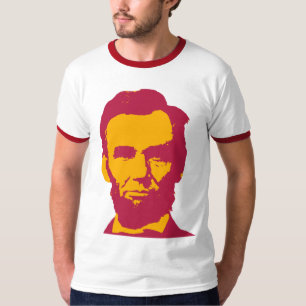 T-shirt Abraham Lincoln en orange et rouge