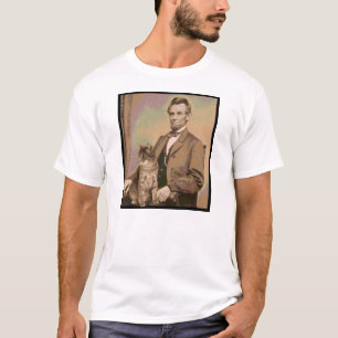 T-shirt Abraham Lincoln et son chat "Dixie "