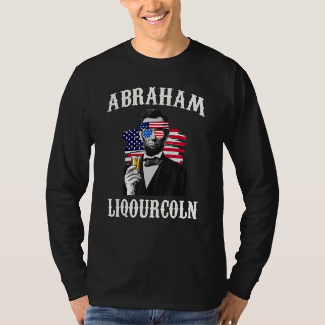 T-shirt Abraham Liqourcoln 4 juillet Boire (Devant)