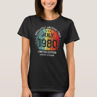 T-shirt Absolument Génial Depuis Juillet 1980 Naissance Ho