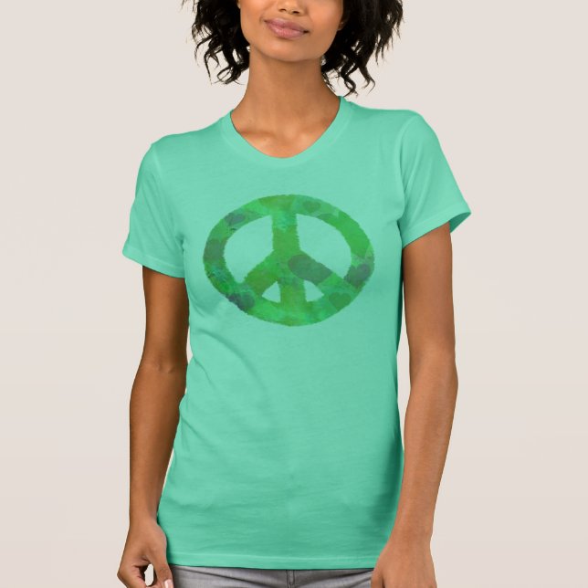 T-shirt Abstrac mignon de PAIX de SIGNE de COEUR de (Devant)