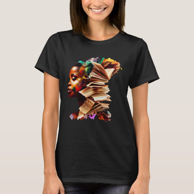 T-shirt Abstract African Book  Educated Black Melanin Quee (Devant)
