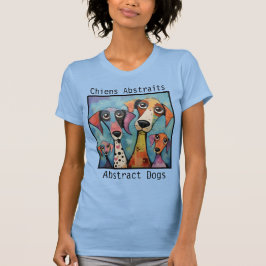 T-shirt Abstract Dogs blue