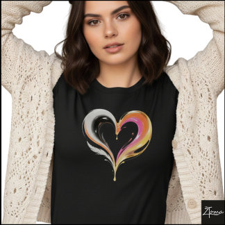 T-shirt Abstract Glossy Swirl Heart Pop Art