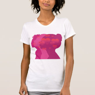 T-shirt Abstract pink woman silouette T-chirt