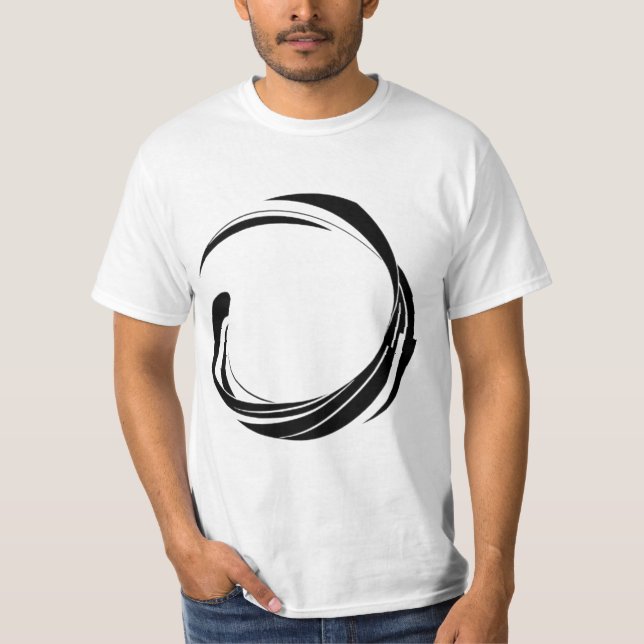 T-shirt Abstract Swirl Circle Design – curved ring artwork (Devant)