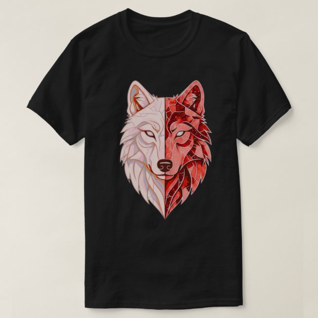 T-shirt Abstract Wolf Identity | Dual Self Symbolic Modern (Design devant)