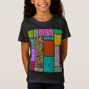 T-Shirt Abstraction de design graphique floral Mondrian