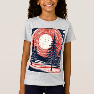 T-Shirt Abstraction de Noël en linogravure inspirée de Gau