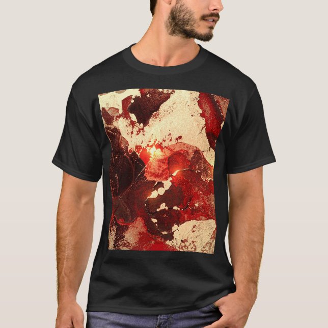 T-shirt Abstrait arrière - plan en marbre. (Devant)