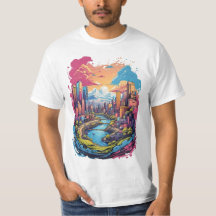 T-shirt Abstrait City Scene