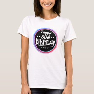 T-shirt Abstrait moderne Joyeux 50e anniversaire