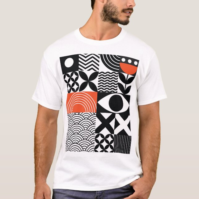 T-shirt Abstrait moderne : toile de design artistique. (Devant)