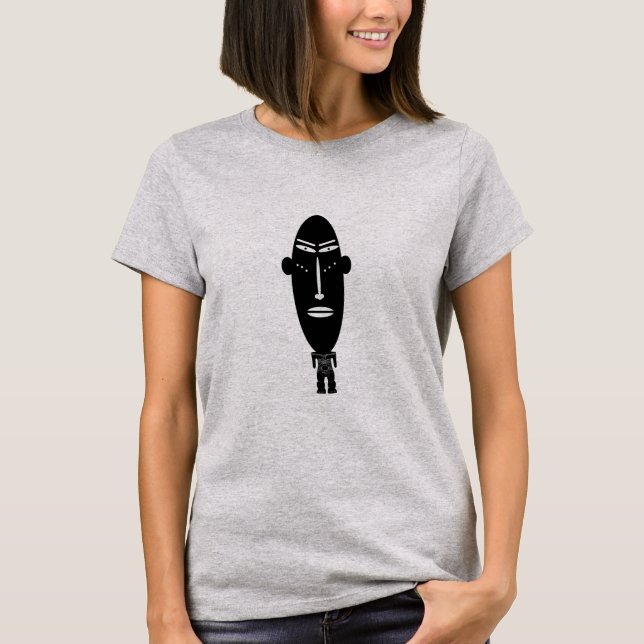 T-shirt Abstrait portrait noir moderne (Devant)