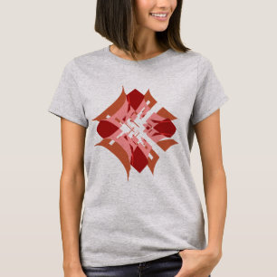 T-shirt Abstrait Rouge Tan rose Diamond Floral Pop Art Loo