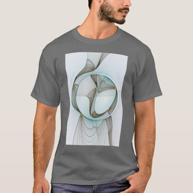 T-shirt Abstrait Turquoise Brown Gold Elegance (Devant)