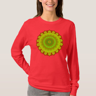 T-shirt abstrait vert de fleur