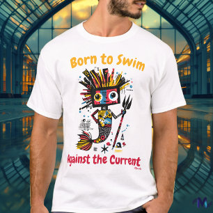 T-shirt Abstrait vibrant de sirène