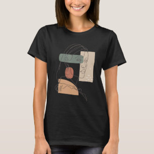 T-shirt Abstraite femme minimaliste moderne Abstrait Line 