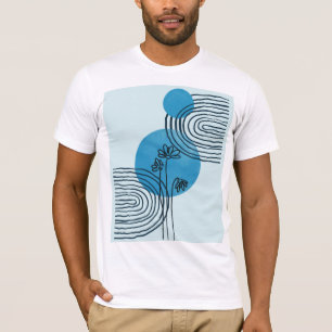 T-shirt Abstraite feuille tropicale contemporaine du milie