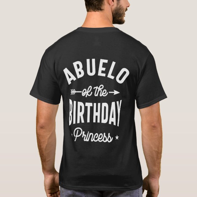 T-shirt Abuelo De La Princesse D'Anniversaire (Dos)