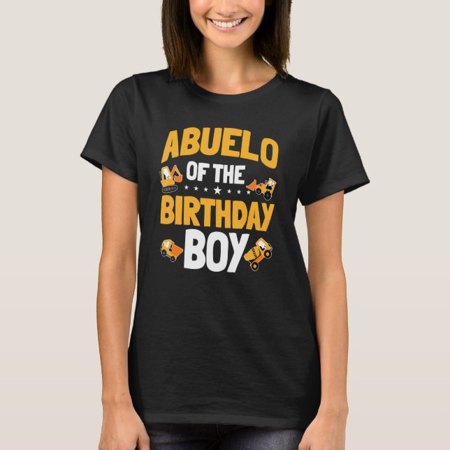 T-shirt Abuelo De L'Anniversaire Boy Construction Ouvrier  (Devant)