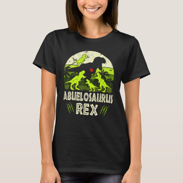 T-shirt Abuelo Dinosaur T Rex Abuelosaurus 4 Enfants Famil (Devant)