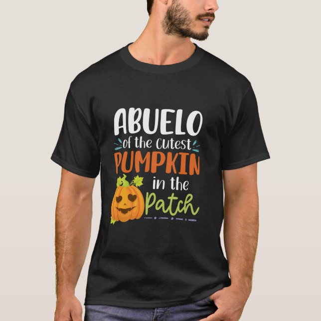 T-shirt Abuelo Du Citrouille Le Plus Cutest Dans Le Patch  (Devant)