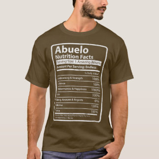 T-shirt Abuelo Nutrition Facts Fête des pères amusante pou