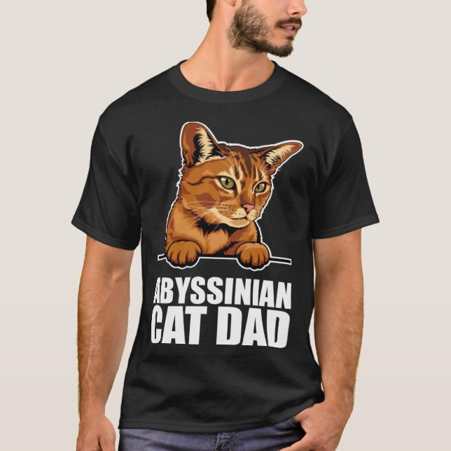 T-shirt Abyssinian cat dad (Devant)