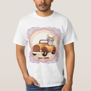 T-shirt Abyssinian Chat Driving Car