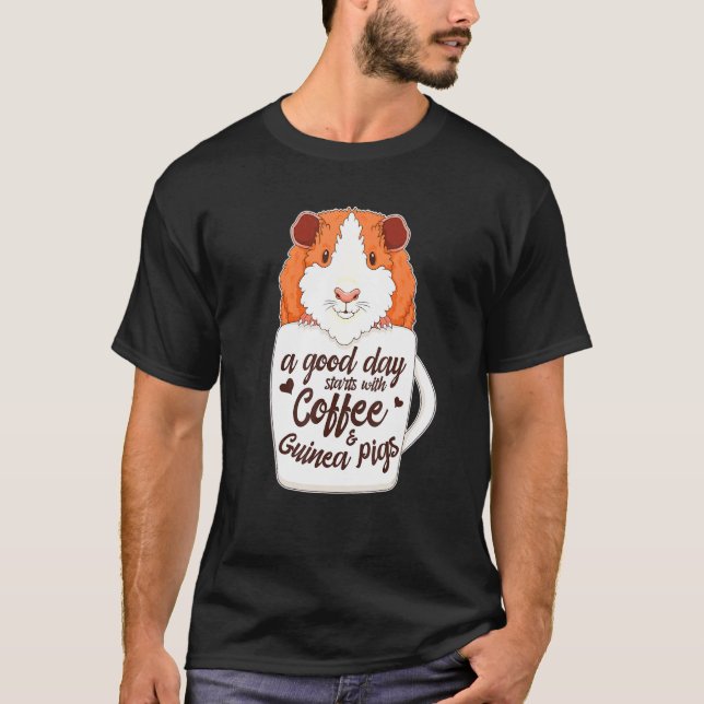 T-shirt Abyssinian Guinée Pig In Coffee Mug Peruvian Piggy (Devant)