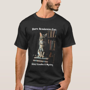T-shirt Academia de chat sombre Esthétique féline littérai