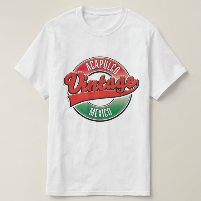 T-shirt Acapulco Mexique logo vintage (Design devant)