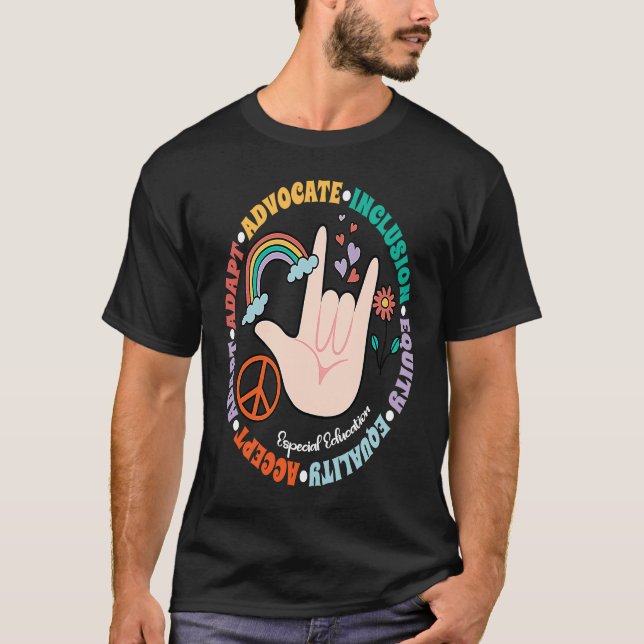 T-shirt Accept Adapt Advocate Inclusion Equity Equality (Devant)