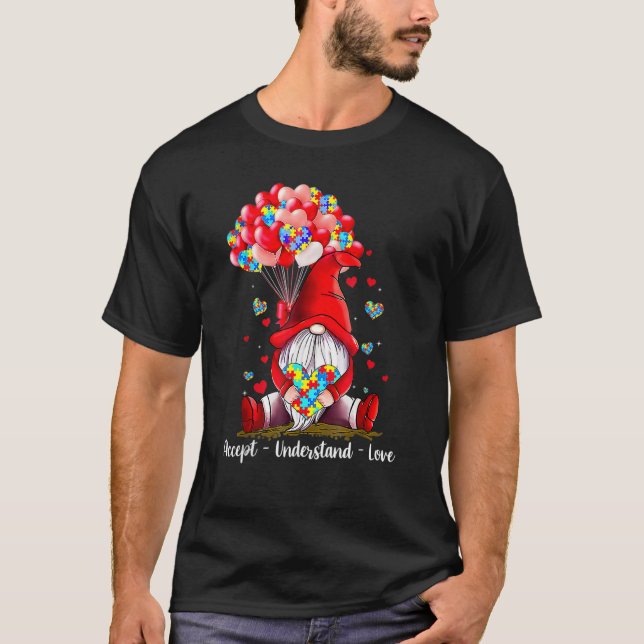 T-shirt Accept Understand Love Autism Awareness Gnome Vale (Devant)