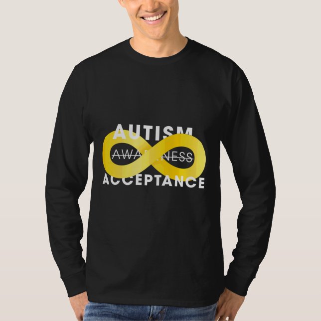T-shirt Acceptation de l'autisme avec l'infini de l'or (Devant)