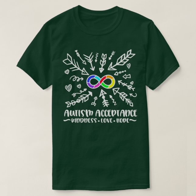 T-shirt Acceptation de l'autisme Rainbow Infinity (Design devant)