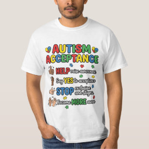T-shirt Acceptation de l'autisme Sensibilisation Soutien N