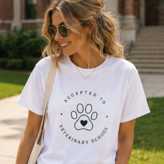 T-shirt Accepté à l'école vétérinaire, futur vétérinaire