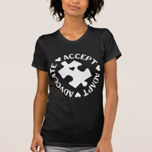 T-shirt Accepter Adapt Advocate Puzzle Pièce Autisme Lauré