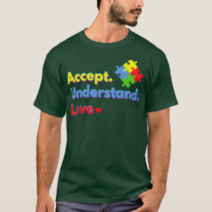 T-shirt Accepter Comprendre Amour Sensibilisation sur l'au