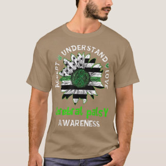 T-shirt Accepter Comprendre Amour Tournesol Cérébral Palsy