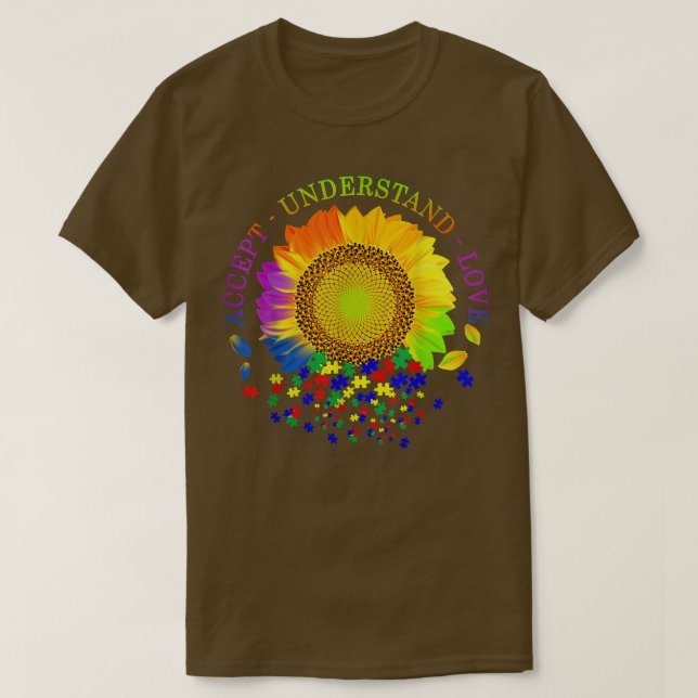 T-shirt Accepter Comprendre l'amour Sensibilisation sur l' (Design devant)