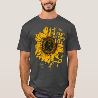 T-shirt Accepter Comprendre l'amour Tournesol Cancer de l'