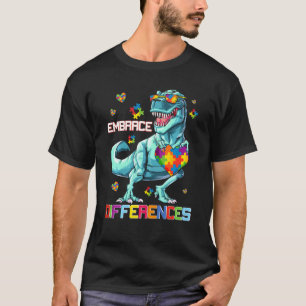 T-shirt Accepter la différence Puzzle de dinosaure Sensib