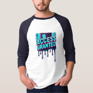 T-shirt Accès Autorisé   Graphisme de Disque Dur Rétro Hac