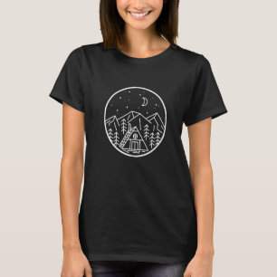 T-shirt Accessoires de Randonnée Lineart cabine Camping