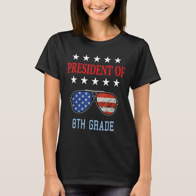 T-shirt Accessoires d'enseignant de 8e année Drapeau améri (Devant)