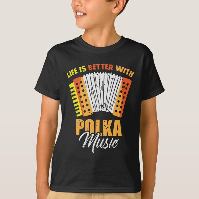 T-shirt Accordéon musical Polka Dancing polonais (Devant)